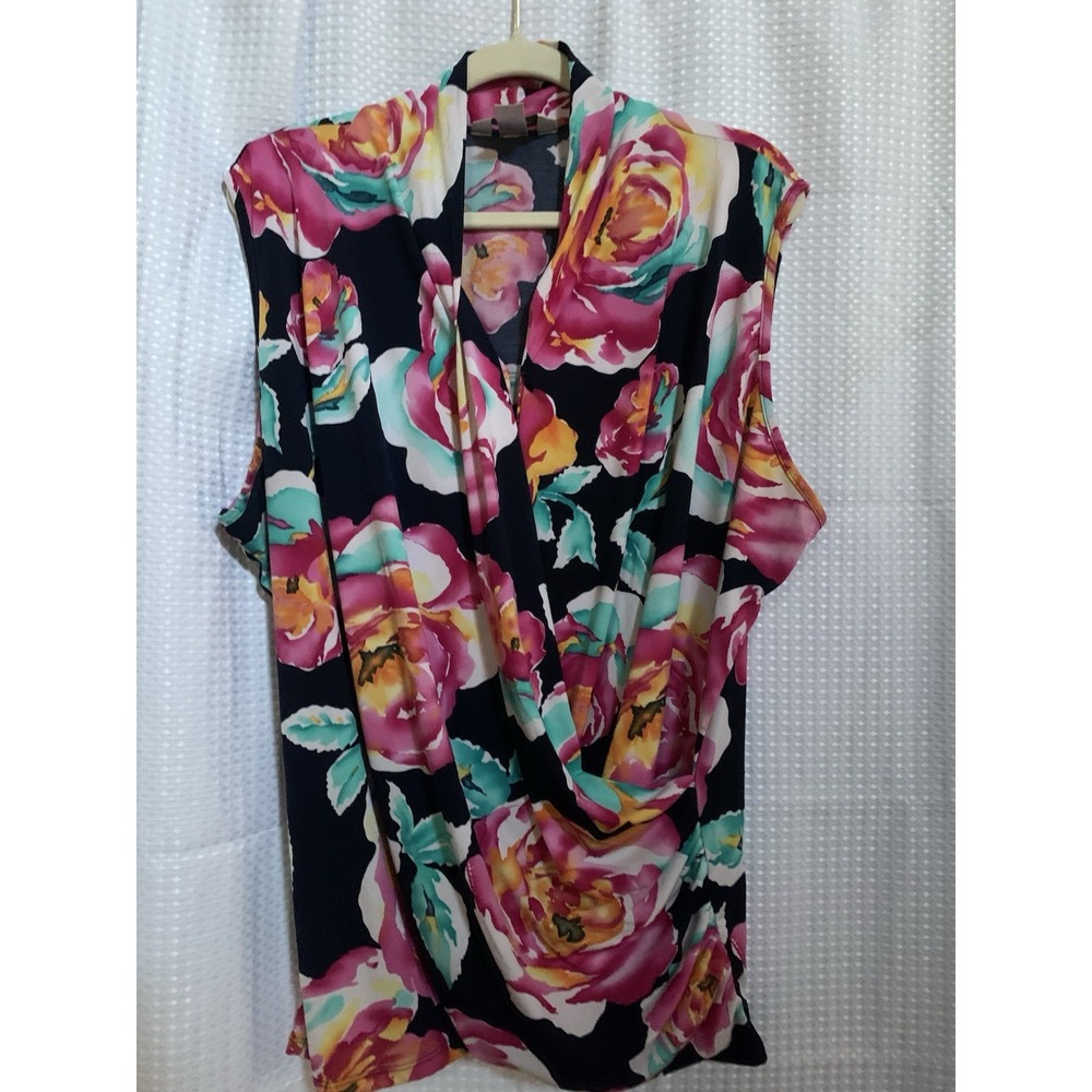 CJ Banks Womens 2X Sleeveless Floral Top‎